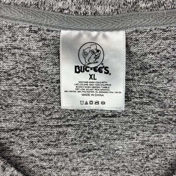 Buc-Ee’s Sweater Women’s XL Gray V Neck Side Slits High Low Lightweight Knit - Picture 3 of 10